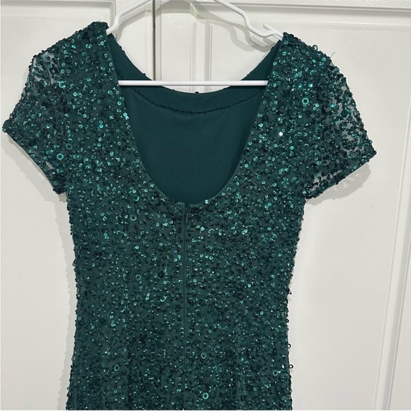 ADRIANNA PAPELL  Sequin Gown in Dusty Emerald - Picture 8 of 10